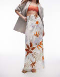 [Topshop] Topshop super high waist maxi skirt in multi tropical floral print 14 Multi