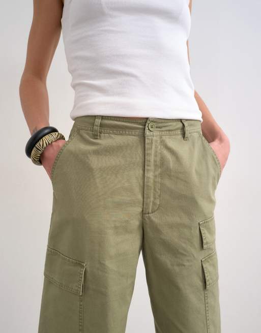 Topshop super longline ripstop cargo short in khaki, 5 of 5