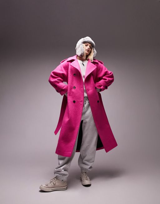 Pink mens cheap trench coat