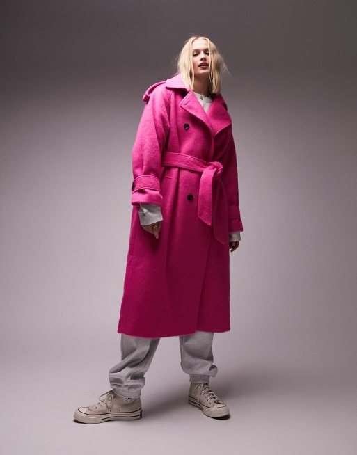 Topshop pink 2025 trench coat