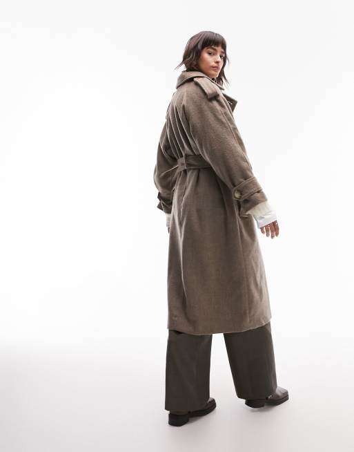 Hooded Oversized Belted Trench Coat