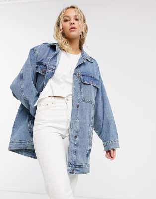 long oversized denim jacket