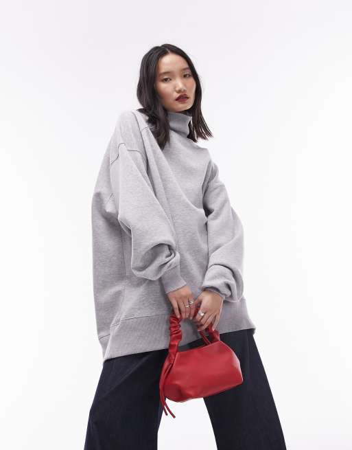 Gray funnel cheap neck sweatshirt