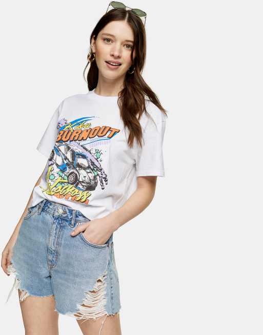 Topshop ripped denim store shorts