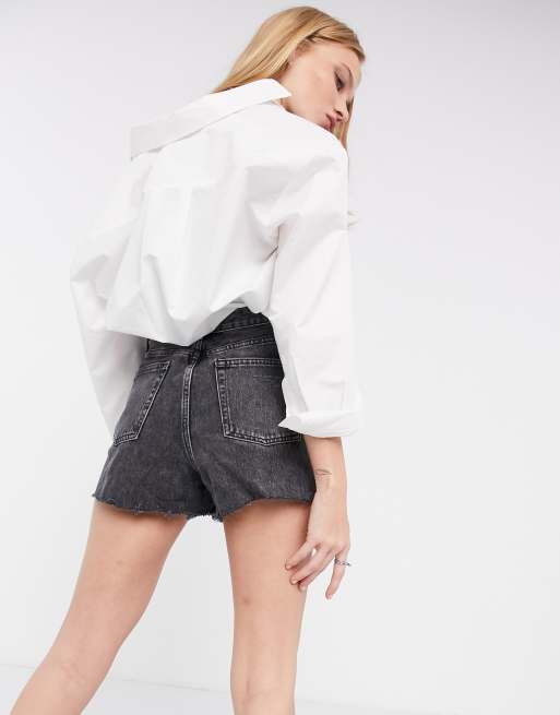 Topshop black ripped store shorts