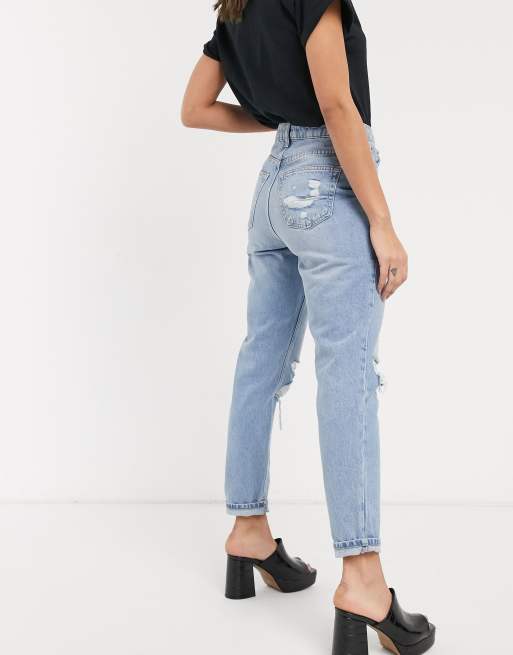 Topshop super-rip mom jeans in bleach, 2 of 4