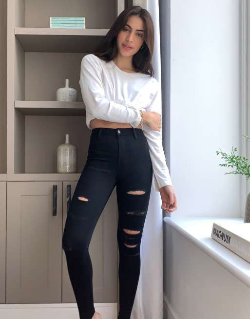 Black ripped 2025 joni jeans