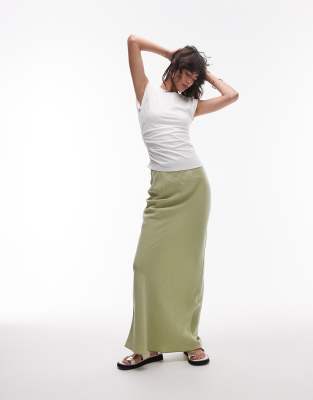 Topshop Super Soft Cupro Bias Cut Maxi Skirt