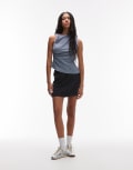 [Topshop] Topshop super soft cupro mini skirt in black 4 BLACK
