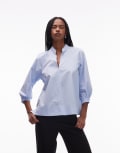 [Topshop] Topshop super soft cupro shirt in cobalt-Blue XL Cobalt