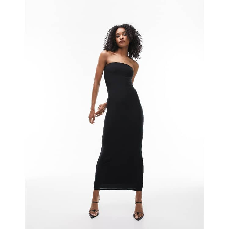 Black fitted maxi store dress