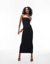 ASOS DESIGN bandeau bias maxi dress with cowl back and tie detail