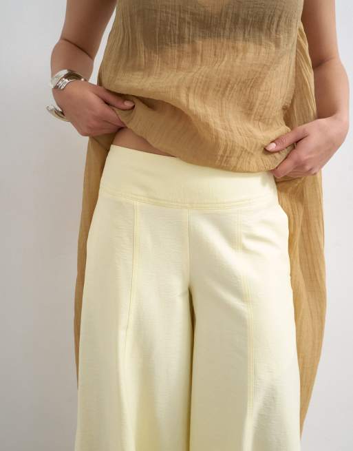 Topshop super wide leg A-line pants in buttermilk, 5 of 5
