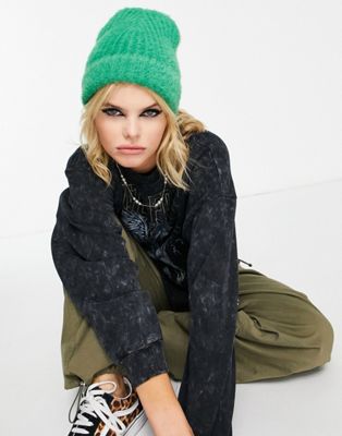 Topshop supersoft beanie in green - ASOS Price Checker