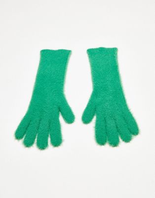 Topshop supersoft long gloves in green