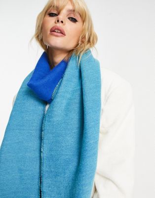 Topshop supersoft scarf in blue - ASOS Price Checker