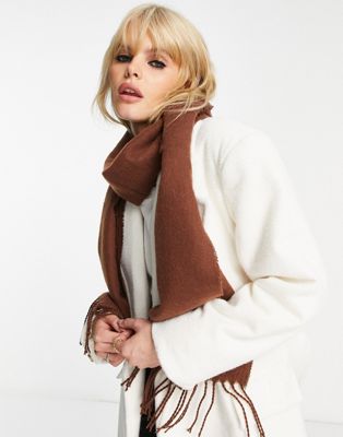 Topshop supersoft scarf in choc