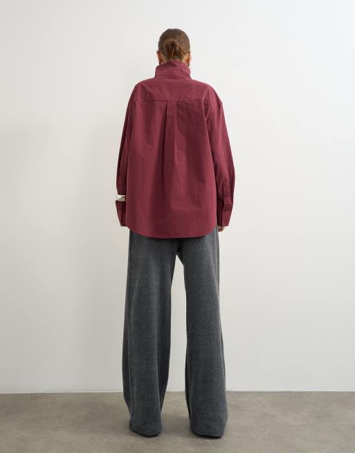 Topshop superweiche Jogginghose mit Bundfalten und weitem Bein in Anthrazit, 4 von 5