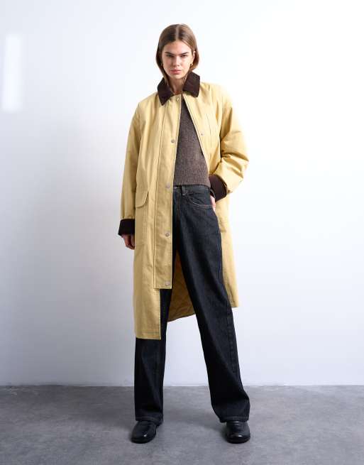 Topshop - Surchemise longue à col contrastant - Moutarde, 4 de 4