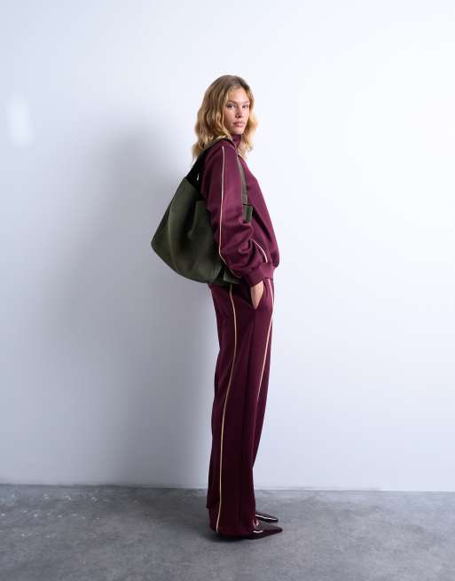 Topshop - Suri - Borsa da spalla in vera pelle scamosciata kaki, 4 di 4