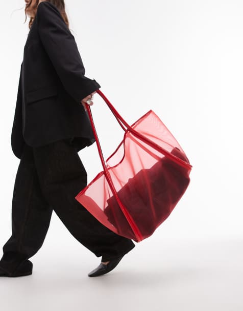 Topshop - Sutton - Sac porté épaule en tulle - Rouge - view 1