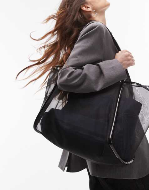 Topshop – Sutton – Svart axelväska i mesh - view 1