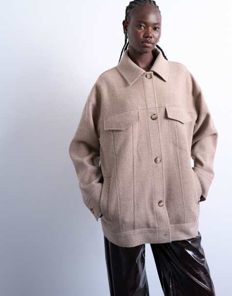 Topshop – Svampgrå, formell jacka i cowboy-stil - view 1