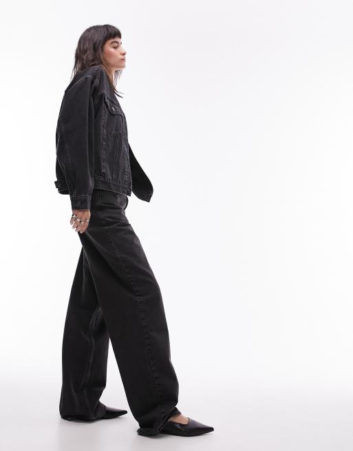 Topshop – Svart jeansjacka i oversize, 4 av 4