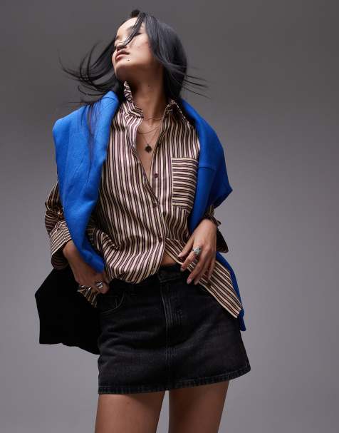 Topshop – Svart minikjol i denim - view 1