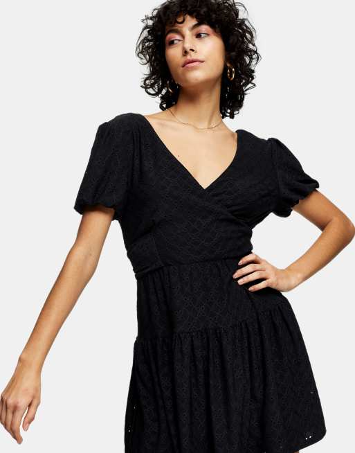 Topshop – Svart miniklänning med broderi, 4 av 4