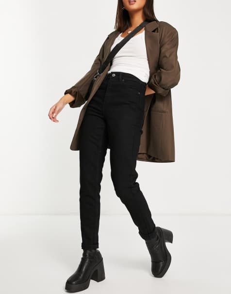 Topshop – Svart mom jeans i oversize - view 1