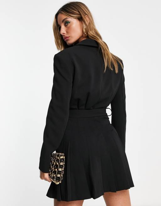 Topshop – Svart, plisserad kavajklänning, 2 av 4