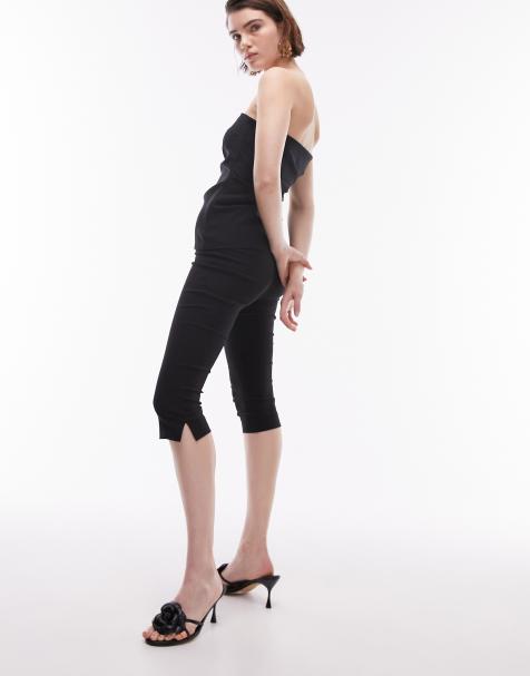 Topshop – Svarta capribyxor i bengalin - view 1