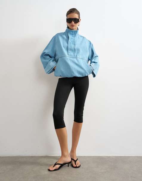 Topshop – Svarta caprileggings i jersey - view 1