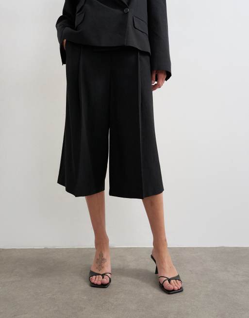 Topshop – Svarta culotte-byxor med låg midja, 4 av 5