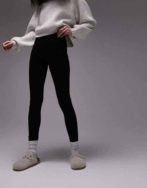 Topshop – Svarta, kraftiga, hellånga leggings med brett midjeband, 2 av 4
