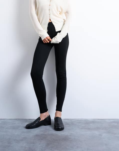 Topshop – Svarta, kraftiga, hellånga leggings - view 1