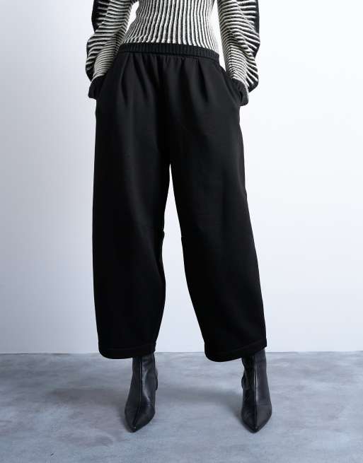 Topshop – Svarta mjukisbyxor i oversize med barrelben, 2 av 5