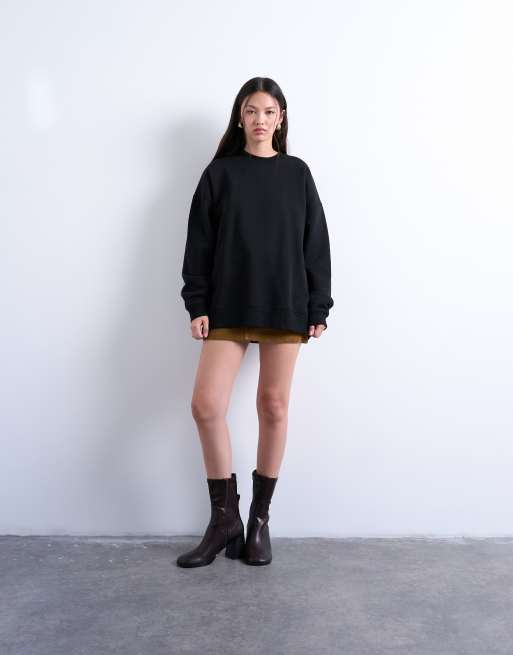 Topshop - Sweat long oversize - Noir, 2 de 4