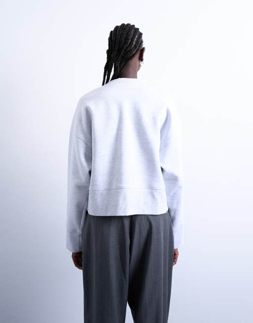 Topshop - Sweat oversize en tissu épais de qualité supérieure - Gris cendré, 2 de 4
