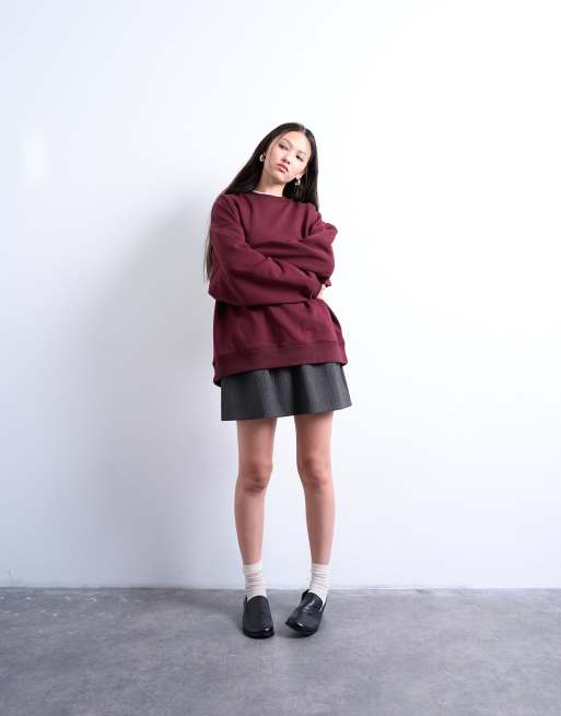 Topshop - Sweat oversize long - Bordeaux, 2 de 4