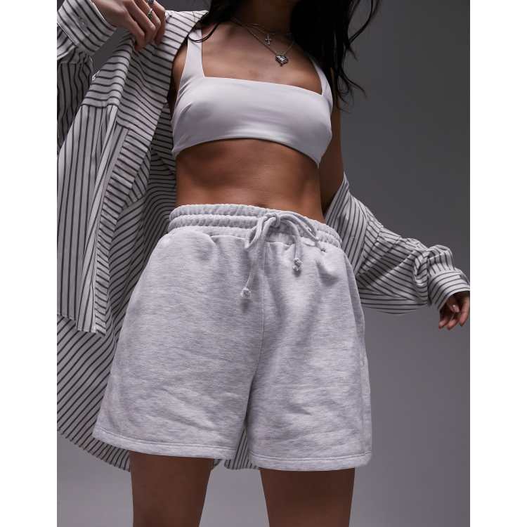 Topshop sweat shorts in gray