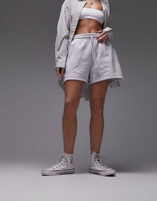 Topshop sweat shorts in gray