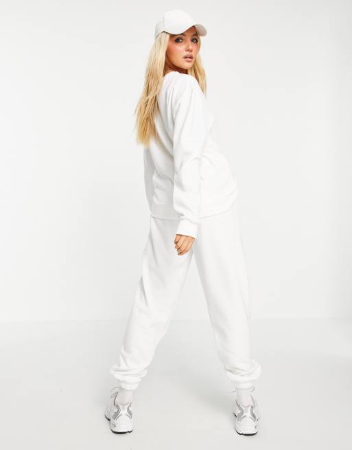 Topshop sweatshirt and jogger tracksuit set in white