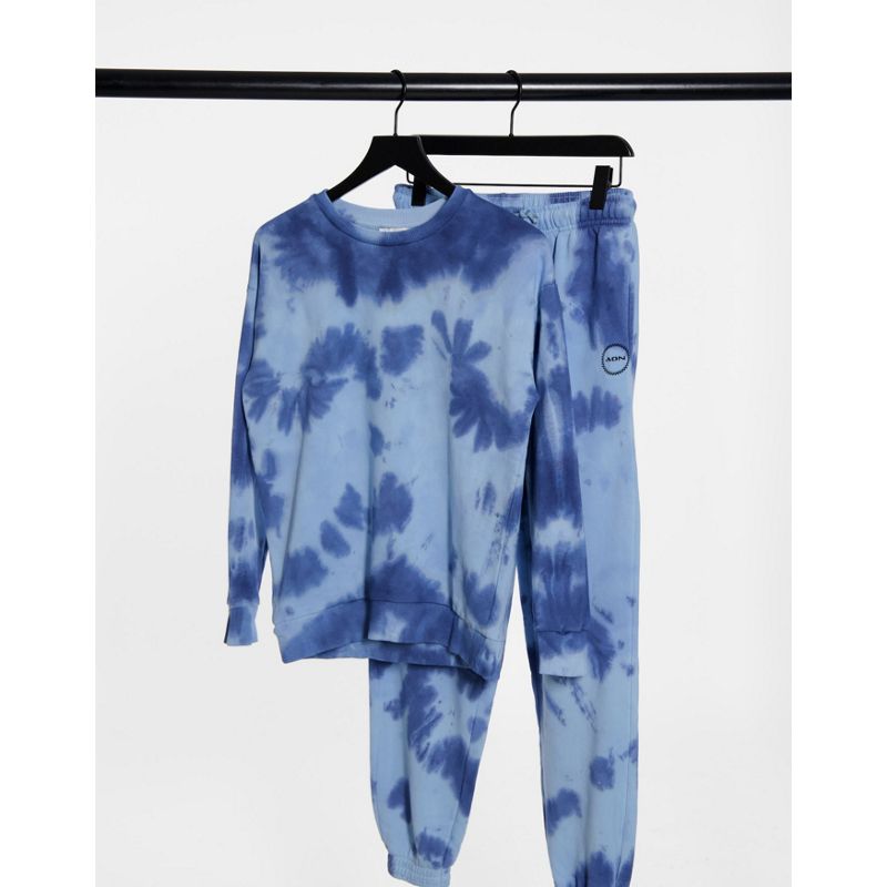 Topshop – Sweatshirt mit Batikmuster in Blau