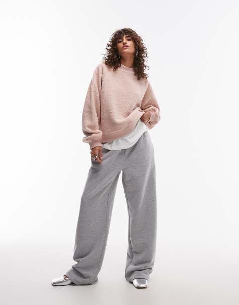 Topshop - Sweatshirt van borg in roze - view 1