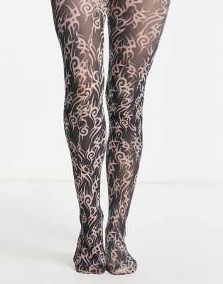 Topshop swirl printed tights