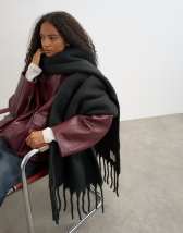 Topshop Sydney blanket scarf  in black