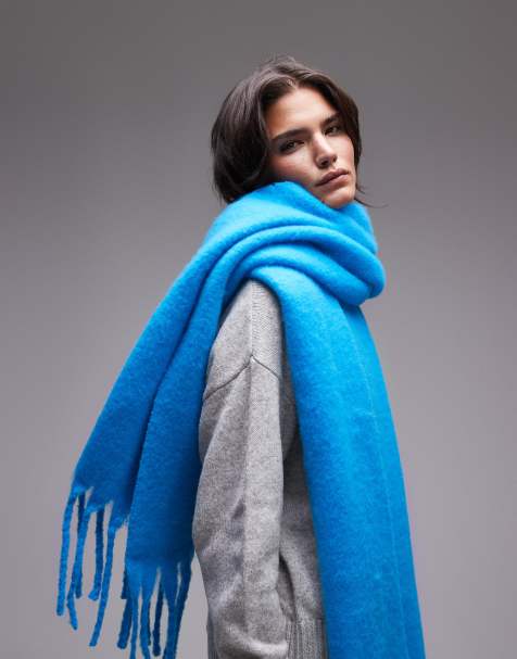 Topshop Sydney blanket scarf in bright blue - view 1