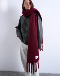 Sydney blanket scarf in burgundy